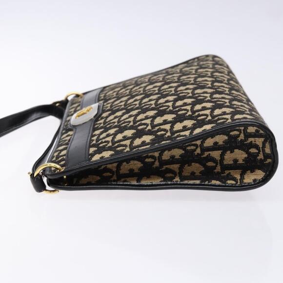 DIOR Trotter Canvas Shoulder Bag Navy Gold - Picture 5 of 12